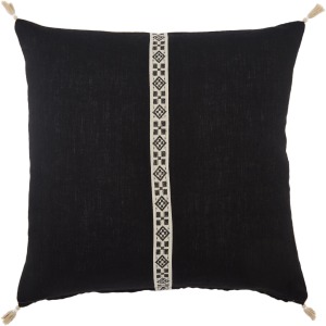 Taiga Loma Tribal Black/ Ivory Down Throw Pillow 22 inch