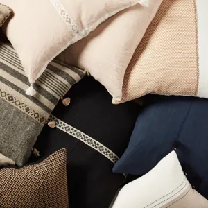 Taiga Loma Tribal Black/ Ivory Down Throw Pillow 22 inch