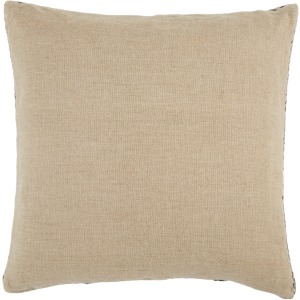 Taiga Seti Border Beige/ Dark Gray Down Throw Pillow 24 inch