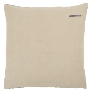 Taiga Seti Border Beige/ Dark Gray Down Throw Pillow 24 inch
