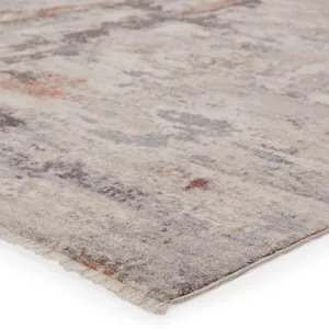 Terra Vibe by  Heath Abstract Gray/ Red Area Rug (5'3"X7'10")