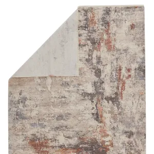 Terra Vibe by  Heath Abstract Gray/ Red Area Rug (5'3"X7'10")