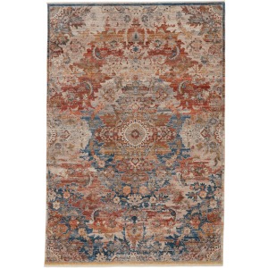 Terra Vibe by  Jemsa Medallion Blue/ Orange Runner Rug (2'9