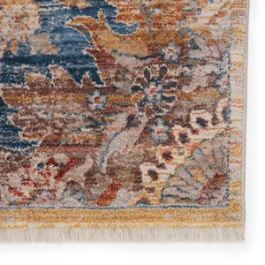 Terra Vibe by  Jemsa Medallion Blue/ Orange Runner Rug (2'9"X8')
