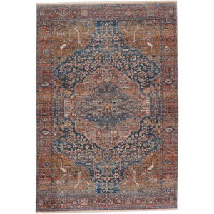 Terra Vibe by  Saphir Medallion Multicolor/ Blue Runner Rug (2'9