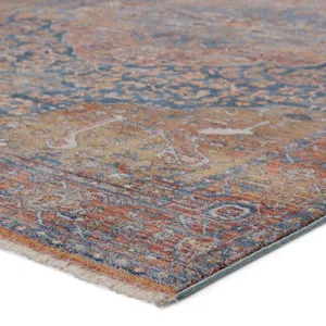 Terra Vibe by  Saphir Medallion Multicolor/ Blue Runner Rug (2'9"X8')
