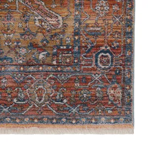 Terra Vibe by  Saphir Medallion Multicolor/ Blue Runner Rug (2'9"X8')