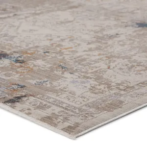 Tunderra Vibe by  Hammon Abstract Gray/ Gold Area Rug (7'10"X10'10")