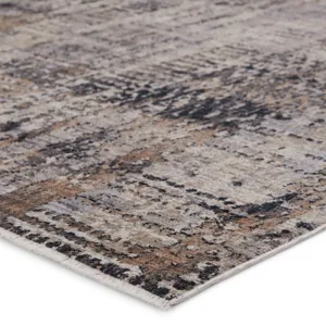 Tunderra Vibe by  Damek Abstract Gray/ Taupe Area Rug (5'3"X7'6")