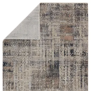 Tunderra Vibe by  Damek Abstract Gray/ Taupe Area Rug (5'3"X7'6")