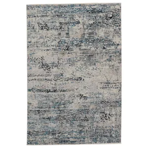 Tunderra Vibe by  Halston Abstract Gray/ Blue Area Rug (8'10"X12'7")