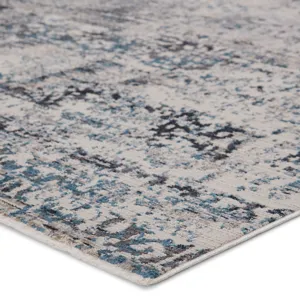 Tunderra Vibe by  Halston Abstract Gray/ Blue Area Rug (8'10"X12'7")