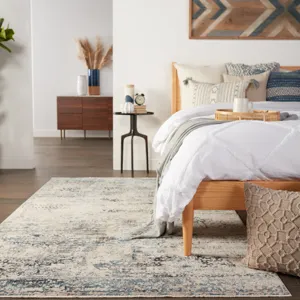 Tunderra Vibe by  Halston Abstract Gray/ Blue Area Rug (8'10"X12'7")