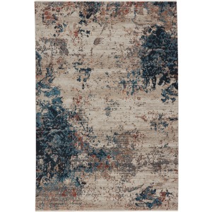 Tunderra Vibe by  Terrior Abstract Blue/ Red Area Rug