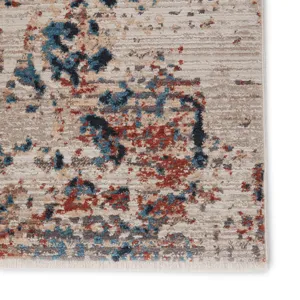 Tunderra Vibe by  Terrior Abstract Blue/ Red Area Rug (8'10"X12'7")