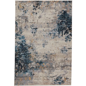 Tunderra Vibe by  Terrior Abstract Blue/ Gold Area Rug
