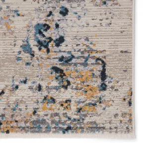 Tunderra Vibe by  Terrior Abstract Blue/ Gold Area Rug (5'3"X7'6")
