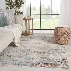 Tunderra Vibe by  Halston Abstract Blue/ Gray Area Rug (8'10"X12'7")