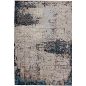 Tunderra Vibe by  Sana Abstract Gray/ Blue Area Rug