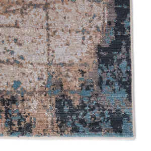 Tunderra Vibe by  Sana Abstract Gray/ Blue Area Rug (8'10"X12'7")