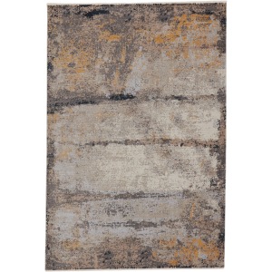 Tunderra Vibe by  Trevena Abstract Gray/ Gold Area Rug