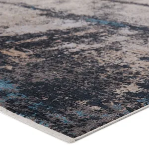 Tunderra Vibe by  Trevena Abstract Blue/ Gray Area Rug (5'3"X7'6")