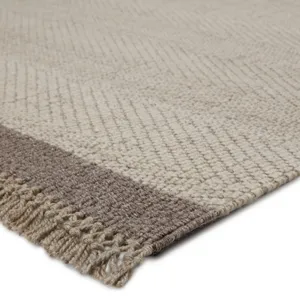 The Weekend Sunday Handmade Border Light Gray/ Ivory Area Rug (8'X10')