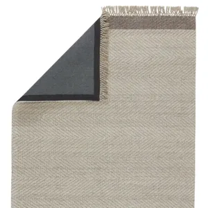 The Weekend Sunday Handmade Border Light Gray/ Ivory Area Rug (8'X10')