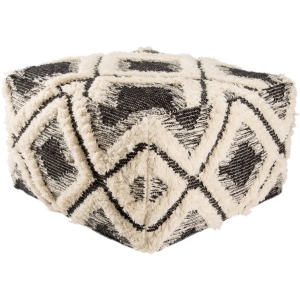 Ultra By Nikki Chu Nikki Chu by  Aaltos Geometric Black/ Ivory Cube Pouf