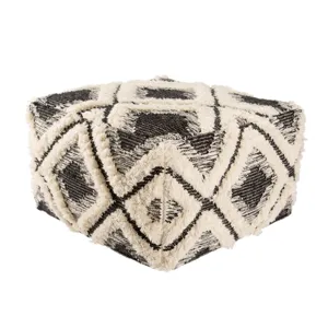 Ultra By Nikki Chu Nikki Chu by  Aaltos Geometric Black/ Ivory Cube Pouf