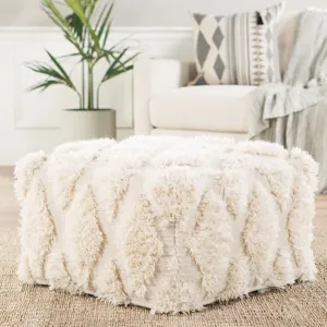 Ultra By Nikki Chu Nikki Chu by  Aaltos Geometric Ivory Cube Pouf