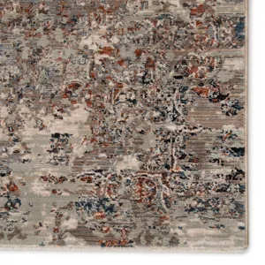 Valentia Niran Medallion Gray/ Rust Runner Rug (2'5"X10')