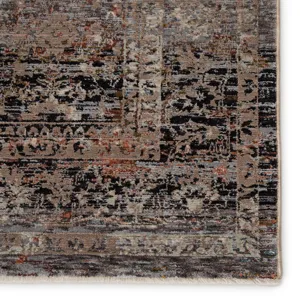 Valentia Elio Oriental Gray/ Black Area Rug (9'3"X13'3")