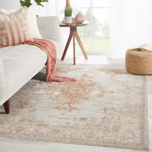 Valentia Beatty Medallion Tan/ Rust Area Rug (9'3"X13'3")