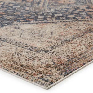 Vanadey Vibe by  Vesna Medallion Blue/ Light Taupe Area Rug (5'3"X7'6")