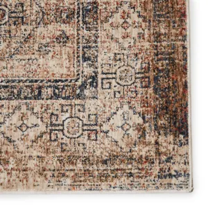 Vanadey Vibe by  Vesna Medallion Blue/ Light Taupe Area Rug (5'3"X7'6")