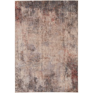 Vanadey Vibe by  Kyson Abstract Light Taupe/ Blue Area Rug