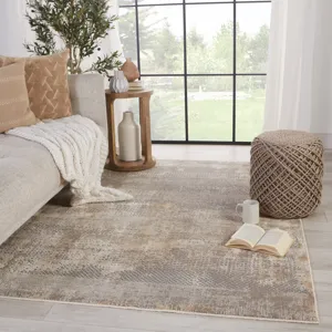 Vienne Ezri Tribal Gray/ Tan Area Rug (9'6"X12'6")