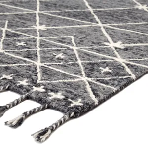 Vera By Nikki Chu Nikki Chu by  Rhea Handmade Trellis Gray/ Ivory Area Rug (2'X3')