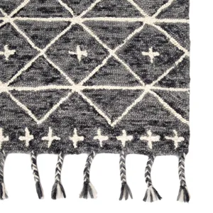 Vera By Nikki Chu Nikki Chu by  Rhea Handmade Trellis Gray/ Ivory Area Rug (2'X3')