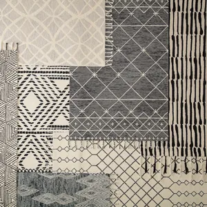Vera By Nikki Chu Nikki Chu by  Rhea Handmade Trellis Gray/ Ivory Area Rug (2'X3')