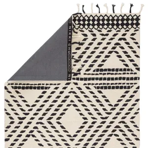Vera By Nikki Chu Nikki Chu by  Roka Handmade Trellis Ivory/ Black Area Rug (2'X3')