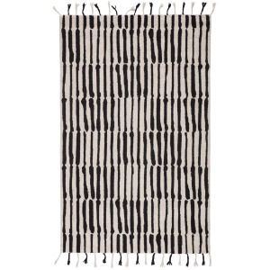 Vera By Nikki Chu Nikki Chu by  Saville Handmade Tribal Black/ Ivory Area Rug