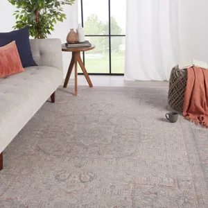 Winsome Epsilon Medallion Red/ Blue Area Rug (6'3"X9'6")