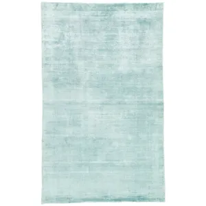Yasmin Yasmin Handmade Solid Aqua Area Rug (5'X8')