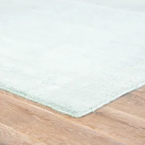 Yasmin Yasmin Handmade Solid Aqua Area Rug (5'X8')