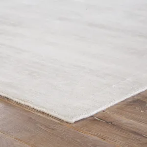 Yasmin Yasmin Handmade Solid White Area Rug (5'X8')