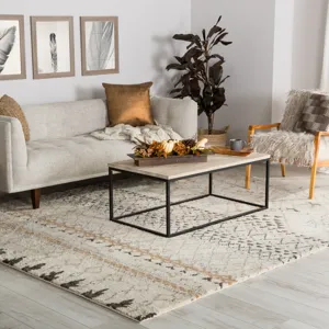 Zuri Zamunda Hand-Knotted Geometric Cream/ Brown Area Rug (5'X8')