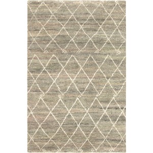 Zuri Batten Hand-Knotted Trellis Green/ Ivory Area Rug