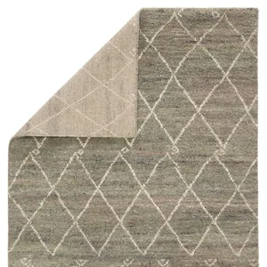 Zuri Batten Hand-Knotted Trellis Green/ Ivory Area Rug (5'X8')
